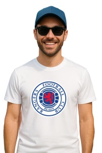 Tricou barbat cu logo stema Rangers FC Scotia , din bumbac 100%