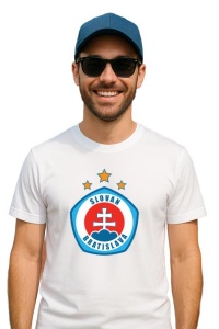 Tricou barbat cu logo stema SK Slovan Bratislava Slovacia , din bumbac 100% - Img 3
