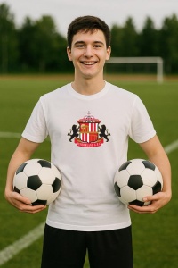 Tricou barbat cu logo stema Sunderland AFC Anglia , din bumbac 100% - Img 8