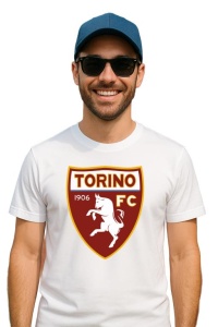 Tricou barbat cu logo stema Torino FC Italia , din bumbac 100% - Img 3