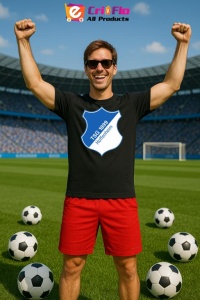 Tricou barbat cu logo stema TSG Hoffenheim Germania , din bumbac 100% - Img 5