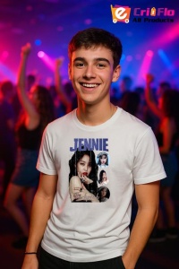 Tricou barbat Kpop cu trupa JENNIE KIM music Coreean 226 - Img 5