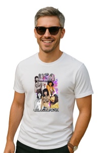 Tricou barbat Kpop cu trupa LISA 8 music Coreean 261 - Img 2
