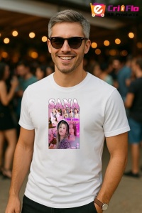 Tricou barbat Kpop cu trupa SANA 3 music Coreean 285 - Img 4