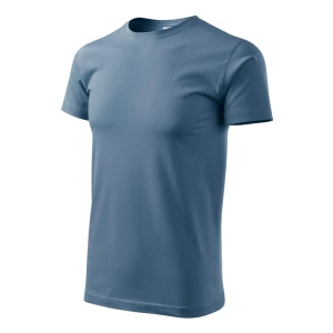 Tricou pentru barbati basic din bumbac de culoare albastru denim
