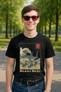 Tricou Barbat Tralalero Tralala cu personajul Italian Brainrot Japanese