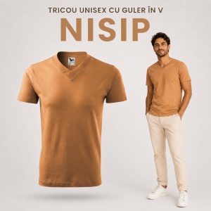 Tricou Bărbat Unisex Malfini 102 cu Guler în V, 100% Bumbac, 160 g/m², Mărimi XS–3XL - Img 12
