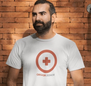 Tricou barbati haios personalizat - Orgasm Donor - din bumbac - Cadou