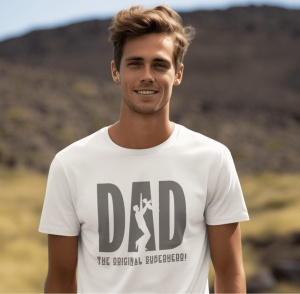 Tricou barbati haios personalizat - SuperHero Dad - din bumbac, personalizat - Cadou