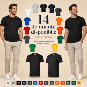 Tricou bărbați heavy, 100% bumbac pre-shrunk, 200 g/m², 14 nuanțe disponibile - Img 9