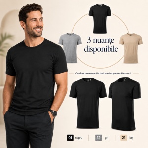 Tricou Bărbați Malfini Merino Rise 157, 100% Lână Merino, 190 g/m², Respirabil, Termoreglare, Slim Fit, Mărimi S-3XL