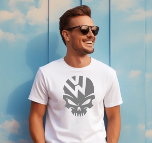 Tricou barbati pasionati auto Volkswagen Skull Carniu din bumbac, personalizat - cadou -