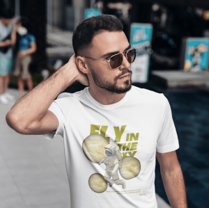 Tricou barbati Streetwear - Fly In The Sky - din bumbac, personalizat - Cadou