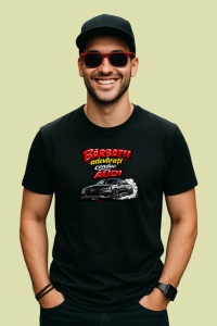 Tricou Barbatii Adevarati Conduc Audi Masina Gri V1, din bumbac 100%, tricou negru Barbat