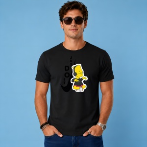 Tricou Bart Simpson Ascultand Muzica Logo Vertical Urban Vibe, din bumbac 100%, tricou negru, Copii | Dama | Barbat - Img 2