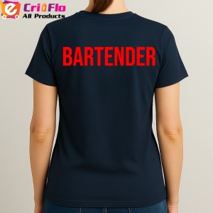 Tricou BARTENDER, Personalizat | Unisex Dama si Barbat, Albastru Inchis - Img 3