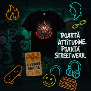Tricou Basket, Mingea de foc Negru, Basketball Negru, Burn Game Negru, Copii | Dama | Barbat - Img 6