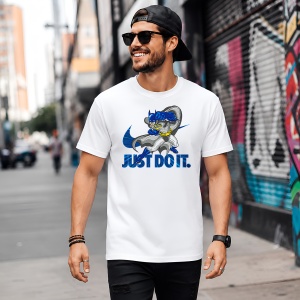 Tricou Batman Caped Crusader Urban Blue Typography Dark Knight, din bumbac 100% Copii | Dama | Barbat - Img 5