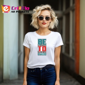 Tricou Be Inspired To Inspire Others Fundal Gri, din bumbac 100% , tricou alb pentru Copii | Dama | Barbat - Img 8