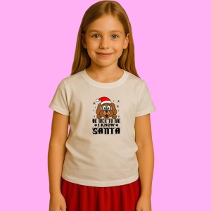 Tricou Be Nice Santa Dog, din bumbac 100% Copii | Dama | Barbat - Img 3