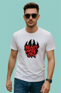 Tricou Beast Mode On Text Rosu Intens, Copii | Dama | Barbat - Img 2