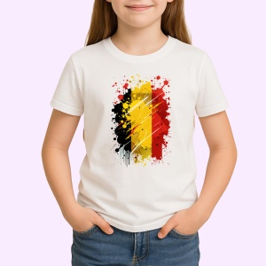 Tricou Belgium Steag Splash Art, Copii | Dama | Barbat - Img 3