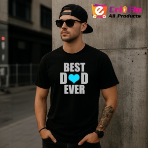 Tricou Best Dad Ever, din bumbac 100%, tricou negru, Dama | Barbat - Img 3