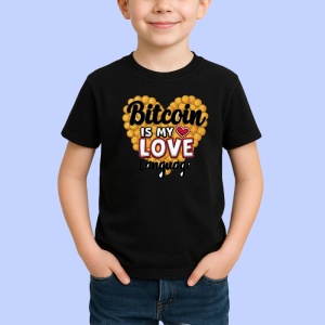 Tricou Bitcoin is my love language, bitcoin este limbajul meu al iubirii, Copii | Dama | Barbat , tricou negru - Img 2