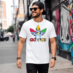 Tricou Bluey Catelusul Albastru Logo Colorat Urban Kids Design, din bumbac 100% Copii | Dama | Barbat - Img 5