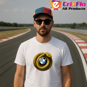 Tricou Bmw Sarpe Galben Asteptand Sa Atace | Unisex Dama si Barbat - Img 2