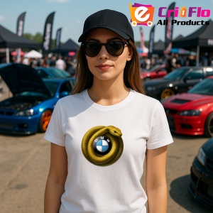 Tricou Bmw2 Sarpe Galben Asteptand Sa Atace | Unisex Dama si Barbat - Img 2