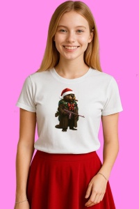 Tricou Borbeto Bandito Imbodobit Cu Decoratiuni De Craciun, din bumbac 100%, tricou alb, Copii | Dama | Barbat - Img 3