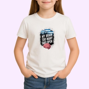 Tricou Brain Too Many Tabs Open Creier, Copii | Dama | Barbat - Img 3