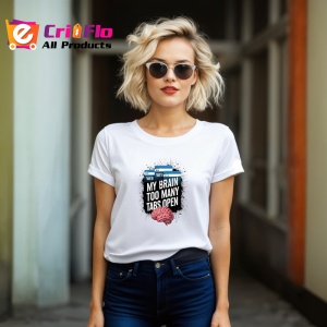 Tricou Brain Too Many Tabs Open Creier, Copii | Dama | Barbat - Img 12