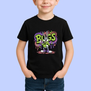 Tricou Bugs Bunny Denim Urban Style, cool si relax Copii | Dama | Barbat, negru - Img 3