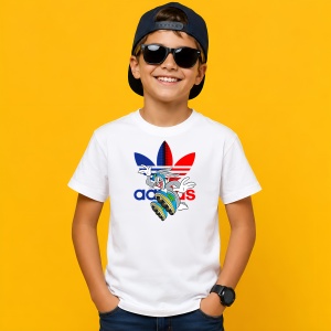 Tricou Bugs Bunny Pe Role Retro Cartoon Logo Colorat, din bumbac 100% Copii | Dama | Barbat - Img 2