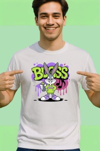 Tricou Bugs Bunny roz violet cu hanorac si gluga Copii | Dama | Barbat Barbat - Img 2
