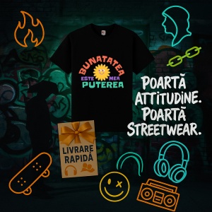 Tricou Bunatatea este puterea mea Negru, Copii | Dama | Barbat - Img 2