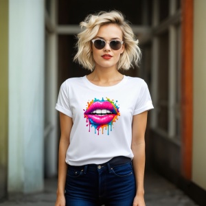 Tricou Buze Colorate Gloss Lipstick - Copii | Dama | Barbat - Img 7