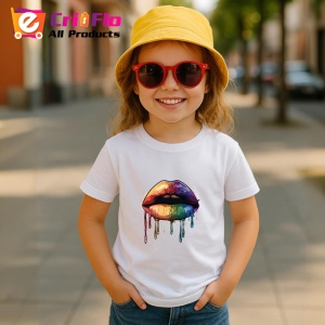 Tricou Buze inflacarate cu scurgere fundal alb Copii | Dama | Barbat - Img 11