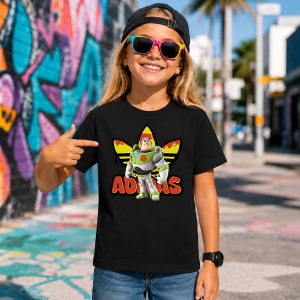 Tricou Buzz Lightyear Toy Story Logo Topit Urban Street Fashion, din bumbac 100%, tricou negru, Copii | Dama | Barbat - Img 7
