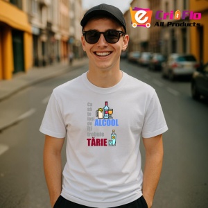 Tricou Ca Sa Te Lasi De Alcool Iti Trebuie Tarie, din bumbac 100% , tricou alb pentru Dama | Barbat - Img 7