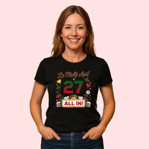 Tricou cadou aniversare 27 ani, Dama, Culoare Negru