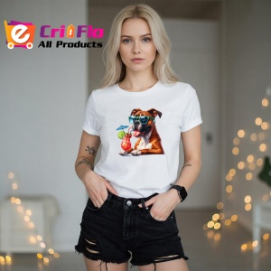 Tricou caine boxer ochelari verzi limonada rosie cocktail, Copii | Dama | Barbat - Img 11