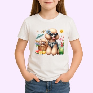 Tricou caine pudel costum de baie cos plaja vara, Copii | Dama | Barbat
