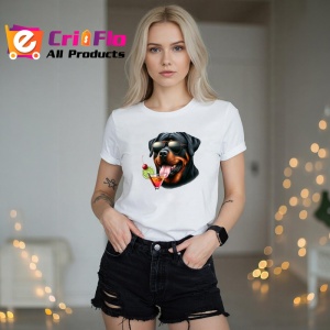 Tricou caine rottweiler ochelari cocktail rosu verde, Copii | Dama | Barbat - Img 10