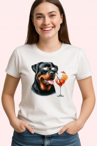 Tricou caine rottweiler vara ochelari cocktail portocala, Copii | Dama | Barbat - Img 3