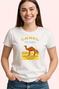Tricou camel filters tigari retro pe fundal negru design clasic, Copii | Dama | Barbat - Img 4