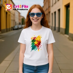 Tricou Cameroon Steag Splash Art, Copii | Dama | Barbat - Img 10
