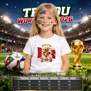 Tricou Canada World Cup 2026 Fifa V2, din bumbac 100%, tricou alb, Copii | Dama | Barbat - Img 4